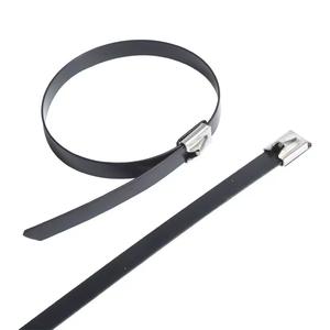 روابط الكابلات المغلفة بالبلاستيك الشد الذاتي إغلاق العلاقات بسحاب عالي فولاذ مقاوم للصدأ * من من من من من الفولاذ المقاوم للصدأ - Product Image 2