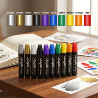 Marqueur acrylique jumbo à pointes larges de 15 mm pour l'art, les enseignes, la lettrage, le coloriage, la peinture scolaire pour étudiants sur pierre, métal, verre, tissu