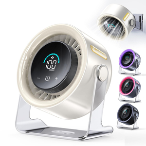 Ventilateur portable rechargeable 20000 tr/min avec lumière LED, ventilateur USB avec batterie Powerbank, ventilateur de table pour le camping en extérieur - Product Image 1