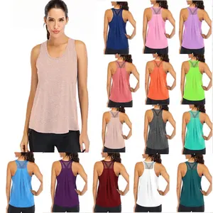 Wholesale Quick Dry Loose Scoop Collar Sleeveless Sport Tank Tops Racerback Workout Gym Tank Top For Women