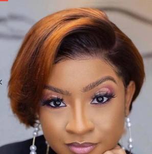 Peluca <span class=keywords><strong>de</strong></span> fibra sintética con frente <span class=keywords><strong>de</strong></span> encaje pequeño transfronterizo para <span class=keywords><strong>Amazon</strong></span>, pelo corto liso teñido a la moda para <span class=keywords><strong>mujer</strong></span>, Base <span class=keywords><strong>de</strong></span> seda resistente al calor - Product Image 1