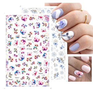 3D púrpura Flor Mariposa pegatina deslizadores para <span class=keywords><strong>uñas</strong></span> elegante hoja diseño Floral decoración de <span class=keywords><strong>uñas</strong></span> accesorios de diseño F666 - Product Image 5