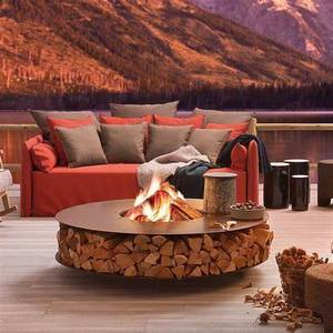 Garden <strong>Outdoor</strong> Fireplace Corten Steel <strong>Fire</strong> Pit BBQ <strong>Table</strong> - Product Image 1