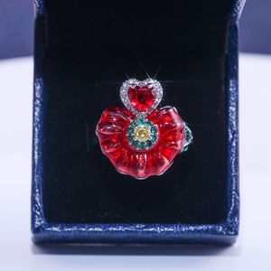 Anello con Fiore di Rosa in Stile Smaltato, Anello Vintage Floreale da Donna, Gioiello di Moda - Product Image 5