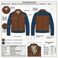 Maßgefertigte Herren Zweifarbige Kalbsleder-Jacke Braun-Marineblau Kontrast-Bomberjacke Echtes Leder Oberbekleidung Schrägtaschen OEM-Fertigung
