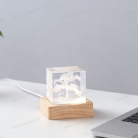 Lampe en résine personnalisée en forme d'arbre de cerisier, faite à la main, scène de fleurs de cerisier épanouies, veilleuse en époxy, logo gravé au laser