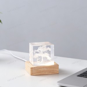 Lampe en résine personnalisée en forme d'arbre de <span class=keywords><strong>cerisier</strong></span>, faite à la main, scène de fleurs de <span class=keywords><strong>cerisier</strong></span> épanouies, veilleuse en époxy, logo gravé au laser - Product Image 2
