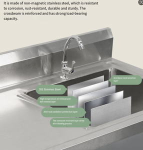 Great Intelli RTSC-1 Wholesale Price Outdoor Commercial Kitchen <b>Equipment</b> Stainless Steel Laundry Sink Platform 0.8mm Thick Hand - Product Image 3