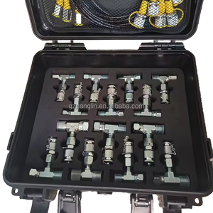 Hydraulic Pressure <strong>Test</strong> Kit 5 Gauges 0-10,000PSI with 32pcs Couplings/Hoses for Excavator Pump Diagnosis - Product Image 3
