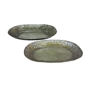 Galvanized Serving Tray Set Elegant Grey Decorative Trays Durable Solution for Home Restaurant Hotel Use - Product Image 3