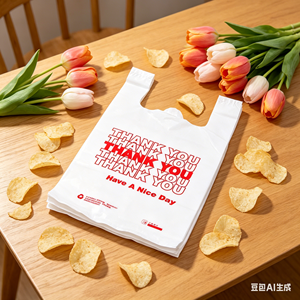 Bolsas de PE Blancas Resistentes con Asa Larga, Bolsas Clásicas Tipo Camiseta para Compras en Supermercados, Tiendas de Conveniencia y Comercios Minoristas - Product Image 1