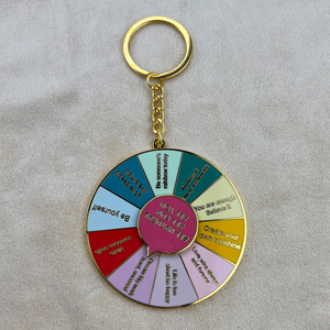 Divertente cosa mangiare ruota girevole portachiavi Daisy decisione smalto girevole scorrevole portachiavi in movimento gioielli - Product Image 5