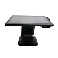 Barato 1080p Pos Raspberry Pi 15 "15,6" 17 "PCAP Pantalla táctil plana Caja registradora POS con LED Segunda pantalla y software