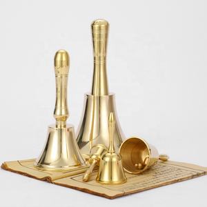 Campanella in ottone in metallo all'ingrosso campana da tavolo natalizia campana per la cena campana a mano per la scuola dell'hotel Ringer - Product Image 3