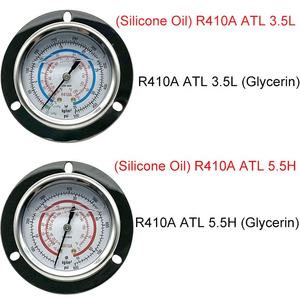 Soğutma ünitesi için 1/4 SAE bağlantı SUS304 silikon veya gliserin dolum yağ basınç göstergesi - Product Image 4