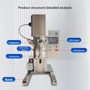 Nhà sản xuất nguồn cung cấp nhỏ trộn Máy 0.2L-10L phòng thí nghiệm chân không hóa chất Mixer SUS304 Chất liệu xử lý 220V Máy xay sinh tố - Product Image 3