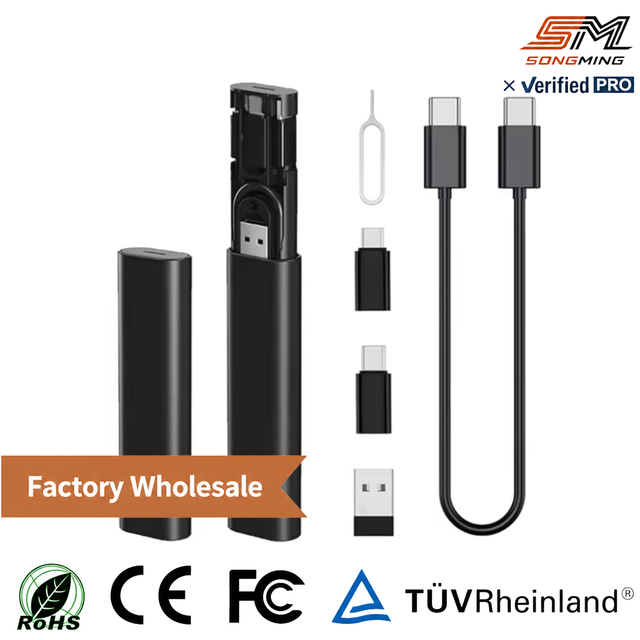 OEM Custom 3A Fast Charging Type-C USB Cable Set Connectors Mobile Phone Charger Kit Portable Travel Plastic Gift Box