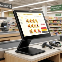 Caisse enregistreuse tactile POS pour restaurant, écran capacitif pliable et fin de 15,6 pouces, compatible NFC, vente en gros
