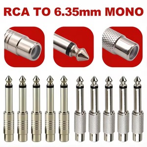 Adaptador de Audio Mono de 6,35mm, enchufe macho de 6,5 MM de 1/4 "a conector hembra <span class=keywords><strong>RCA</strong></span>, conector adaptador Mono de Audio - Product Image 1