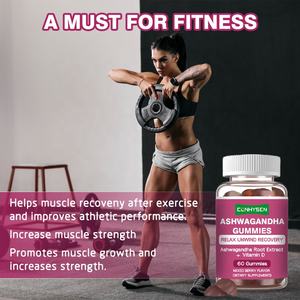 Venta al por mayor de fábrica Ashwagandha Gummies Equilibra tus emociones con vitamina <span class=keywords><strong>D</strong></span> Ashwagandha Root Extract Candy Gummies - Product Image 3