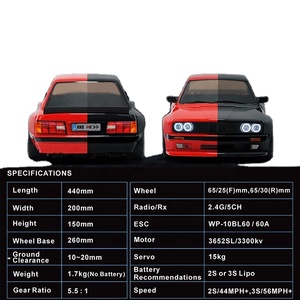 Hnr werewolf h9803 Drift RC xe không chổi than 1/10 quy mô 4WD tốc độ cao 85km + 60A ESC 2S 3S Pin LED Đèn Gyro điều khiển từ xa - Product Image 6
