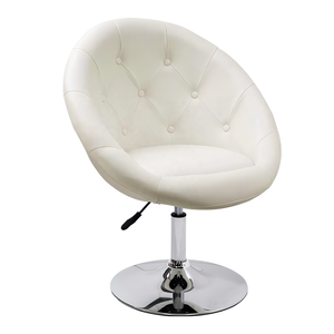 Metal Frame PU Leather <b>Adjustable</b> <b>Height</b> Swivel Turfed Modern Living Room Accent Makeup <b>Stool</b> Chair for Bedroom Hotel Solid Back - Product Image 1