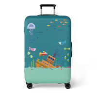 Belle housse de voyage en spandex imprimé valise crâne valise de protection housse de bagage personnalisée tissu noir écologique