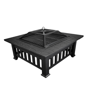 Vente chaude grand brasero carré de feu de Noël en acier au carbone avec couvercle en maille - Product Image 5