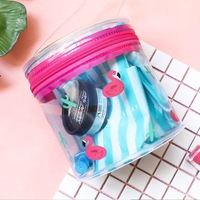 Fabricant de sacs à baril en PVC en gros Rangement transparent et à main pour produits de toilette Rangement extérieur Caractéristique étanche