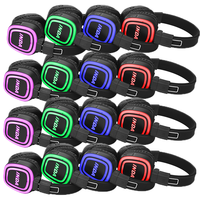 Casques de disco silencieux à LED clignotantes RF890, électrification visible, 3 canaux, sans fil, pliables