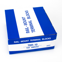 Bloc de bornes sur rail DIN noir TBR-10 10A en laiton, bornier à vis monté sur rail DIN