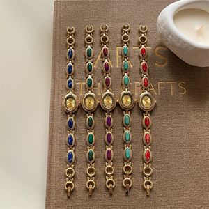 Orologio da Donna NYY con Gemme Colorate, Stile <span class=keywords><strong>Vintage</strong></span>, Piccolo e Raffinato, Gioiello Retrò, Orologio Bracciale Elegante e Carino - Product Image 4