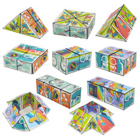 Boîte à changement de forme Cube magique magnétique variable géométrique 3D Décompression Hand Flip Puzzle Kids Reliever Fidget Toy