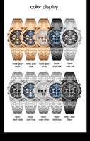 Montre-bracelet imposante pour homme, étanche 30m, bracelet en acier, cadran lumineux, idéale pour les occasions formelles
