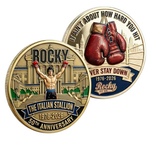 Moneda Conmemorativa de la Leyenda de Rocky 1976-2026, Artesanía Metálica, Decoración, Adorno, Regalo para Fans - Product Image 1