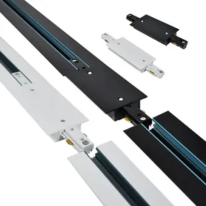 Sistema de riel de luz Led de 2 líneas, 2 cables, 3 cables integrados, iluminación monorriel colgante, 1M, 1,5 M, 2M, 3M - Product Image 1