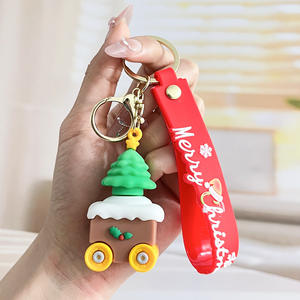Mutlu noel hediyesi anahtar zincirleri karikatür noel baba Elk kardan adam Anime anahtarlık kadınlar için çocuk noel hediye yeni yıl dekorasyon - Product Image 5