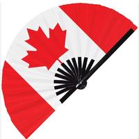 Éventail pliable personnalisé avec drapeau national du Canada pour le match de football 2026, grand éventail à main pour la danse, vente en gros