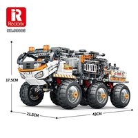 Set mainan blok bangunan Reobrix 99005 seri luar angkasa Transporter mainan anak-anak Remote edukasi DIY batu bata hadiah Natal