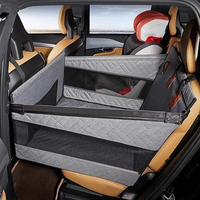 Siège auto pour chien avec parois latérales robustes, panier de transport étanche en tissu Oxford pour chiens de taille moyenne à grande, portable pour SUV