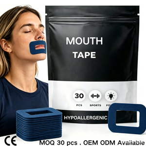 Tiras Nasales Hipoalergénicas <span class=keywords><strong>de</strong></span> Alta Calidad Sin Látex, Cinta Bucal Negra Antirronquidos para Dormir, OEM ODM, Marca Privada - Product Image 1