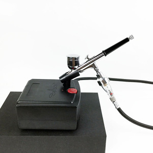 Ensemble d'aérographes HM-100B à double action, alimentation par gravité, vitesse réglable, pompe à air électrique portable pour travaux d'art et modélisme - Product Image 1