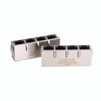 1x4 Quad Port Cat5/Cat5e blindé plaqué or, connecteur magnétique de qualité industrielle, 100BASE-TX LED RJ45 Ethernet, aérospatiale, PCB, solaire
