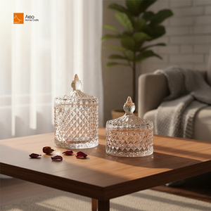 Caja <span class=keywords><strong>de</strong></span> Almacenamiento Multiusos para el Hogar, con Patrón <span class=keywords><strong>de</strong></span> Diamantes en Relieve, Construcción <span class=keywords><strong>de</strong></span> Vidrio Grueso <span class=keywords><strong>de</strong></span> Primera Calidad, Opciones <span class=keywords><strong>de</strong></span> Vidrio Tintado Multicolor - Product Image 1