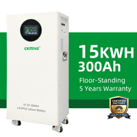 Batterie CKMINE 15kWh 51.2V 300Ah LiFePO4, cellules de qualité A, 8000 cycles, UN38.3, MSDS, garantie 5 ans, format vertical pour système de stockage solaire