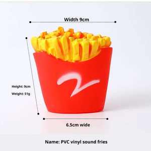 Mainan Kunyah Anjing Vinyl Kecil Desain Kentang Goreng Berbunyi Menggemaskan untuk Latihan Bermain Harian di Dalam dan Luar Ruangan - Product Image 6