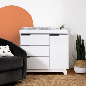 <span class=keywords><strong>Table</strong></span> à <span class=keywords><strong>langer</strong></span> moderne du milieu du siècle pour bébé avec armoire de rangement à 3 tiroirs <span class=keywords><strong>amovible</strong></span> anti-basculement de sécurité - Product Image 2