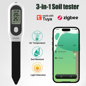 Haozee Tuya <span class=keywords><strong>Zigbee</strong></span> 스마트 홈 토양 수분 센서 3-in-1 습도 온도 햇빛 측정기 화면/식물 화분에 대한 APP 제어 - Product Image 2