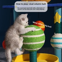 Étagère pour chat de haute qualité, gain de place, motif ciel étoilé, avec poteau à gratter en sisal, en polaire Teddy douce et moelleuse, tour pour chaton, lit pour chat