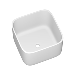 Lavabo de aluminio sobre encimera con lavabo de baño moderno de diseño cuadrado blanco para encimera - Product Image 4